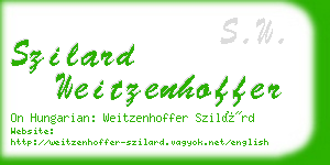 szilard weitzenhoffer business card